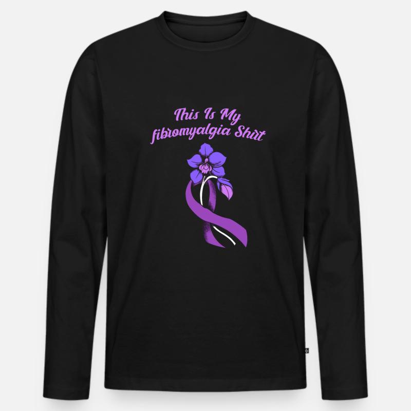 Fibromyalgie Rheuma Niedlich - Männer Premium Bio Langarmshirt - Schwarz