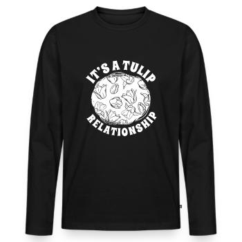 Tulips Tulips - Men's Premium Organic Long Sleeve Shirt - black - Front - Nico (187cm)