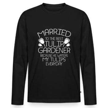 Tulips Tulips - Men's Premium Organic Long Sleeve Shirt - black - Front - Nico (187cm)