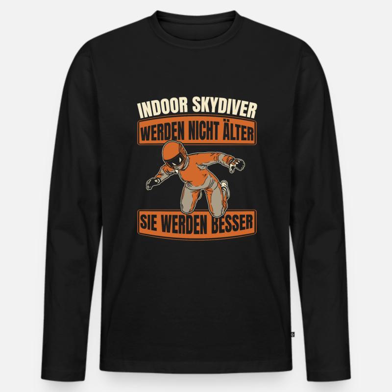 Indoor Skydiving Witzig - Männer Premium Bio Langarmshirt - Schwarz