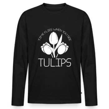 Tulips Tulips - Men's Premium Organic Long Sleeve Shirt - black - Front - Nico (187cm)