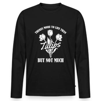 Tulips Tulips - Men's Premium Organic Long Sleeve Shirt - black - Front - Nico (187cm)