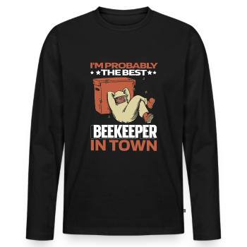 Beekeepers, beekeepers - Men's Premium Organic Long Sleeve Shirt - black - Front - Nico (187cm)