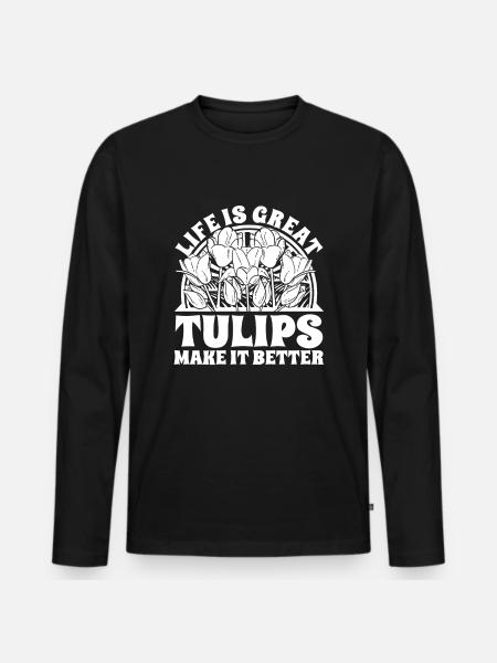 Tulips Tulips - Men's Premium Organic Long Sleeve Shirt - black