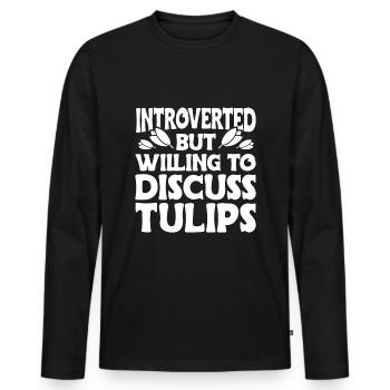 Tulips Tulips - Men's Premium Organic Long Sleeve Shirt - black - Front - Nico (187cm)