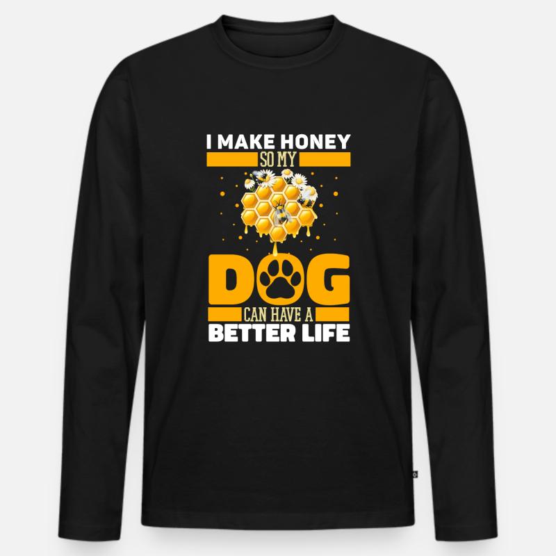 Imker Bienenzüchter Hund - Männer Premium Bio Langarmshirt - Schwarz