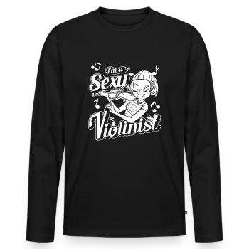 Violon Violon - T-shirt manches longues Premium bio Homme - noir - Devant - Nico (187cm)