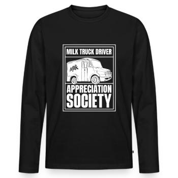 Cow Milk Milk Truck - Men's Premium Organic Long Sleeve Shirt - black - Front - Nico (187cm)