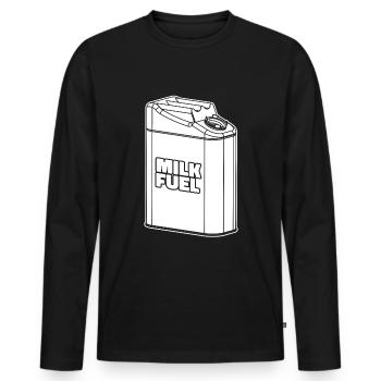 Cow Milk Milk Truck - Men's Premium Organic Long Sleeve Shirt - black - Front - Nico (187cm)