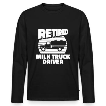 Cow Milk Milk Truck - Men's Premium Organic Long Sleeve Shirt - black - Front - Nico (187cm)