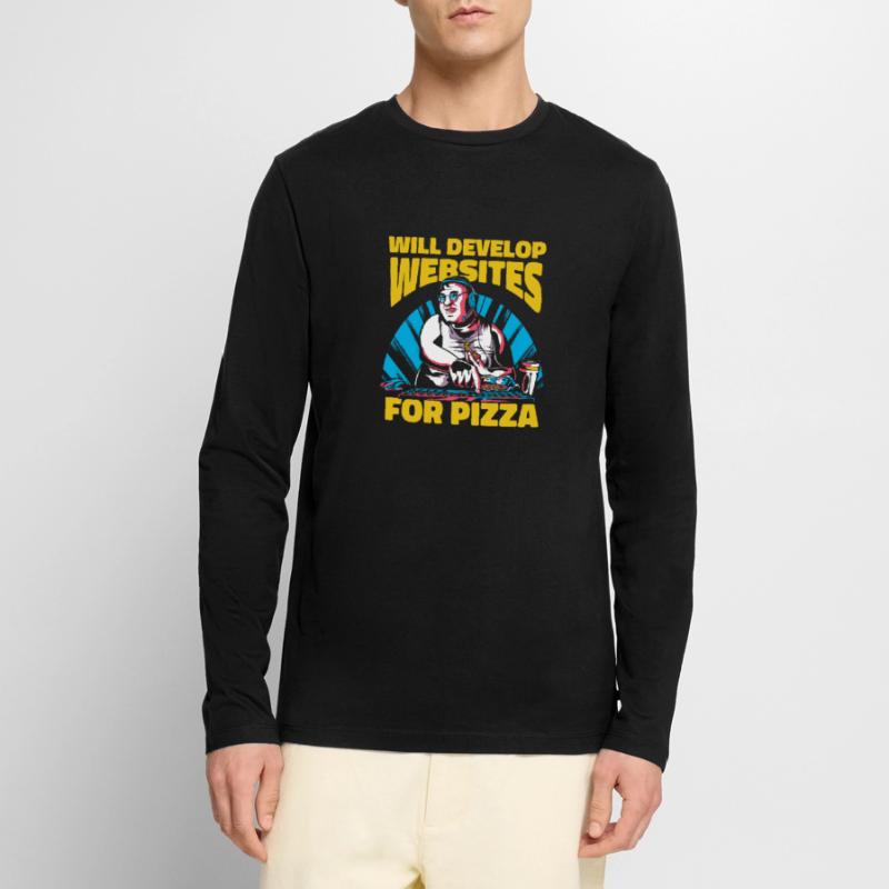 Web Developer Web Developer Pizza Men's Premium Organic Long Sleeve Shirt