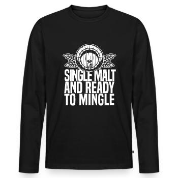 Whisky Whiskey - T-shirt manches longues Premium bio Homme - noir - Devant - Nico (187cm)