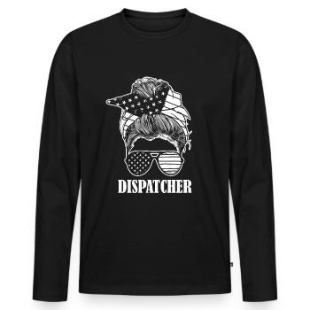 Répartiteur du centre de contrôle des appels d’urgence - T-shirt manches longues Premium bio Homme - noir - Devant - Nico (187cm)
