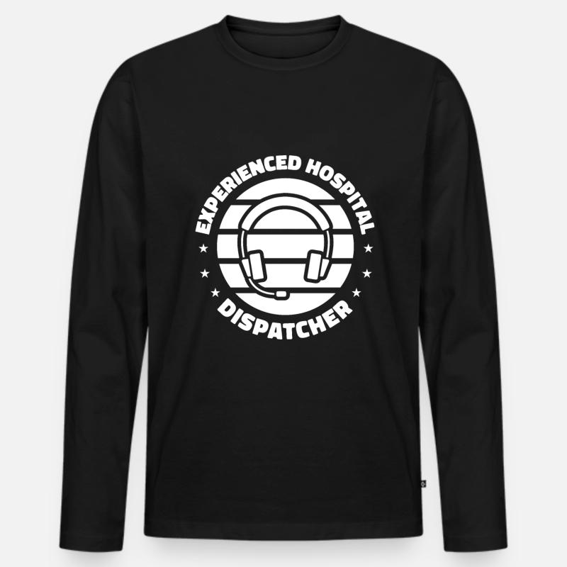 Notruf Leitstelle Einsatzzentrale - Männer Premium Bio Langarmshirt - Schwarz