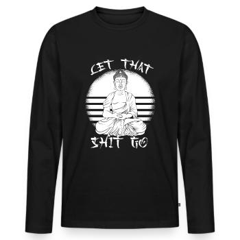 Buddha Buddhist Funny - Men's Premium Organic Long Sleeve Shirt - black - Front - Nico (187cm)