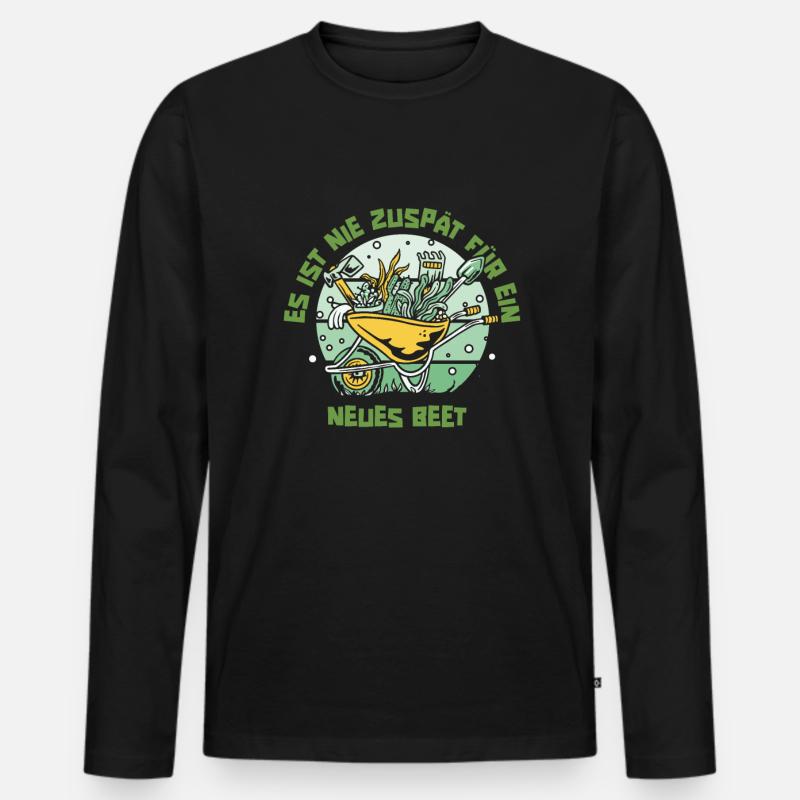 Hobbygärtner Garten Witzig - Männer Premium Bio Langarmshirt - Schwarz