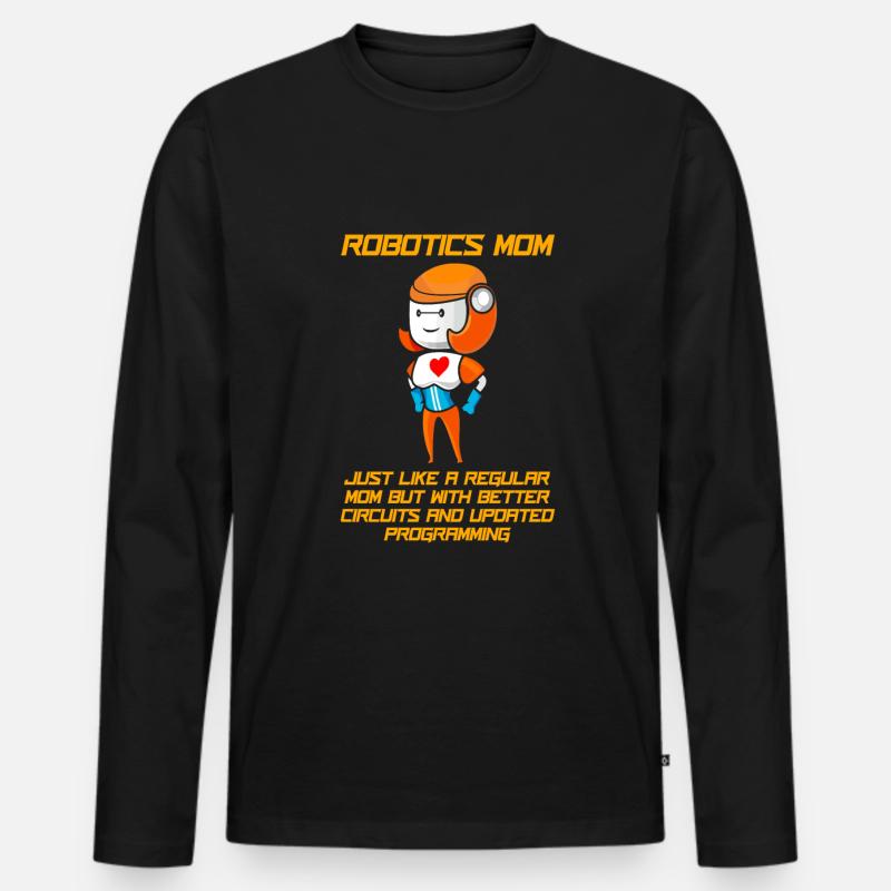 Robotik Ai Roboter Mutter - Männer Premium Bio Langarmshirt - Schwarz