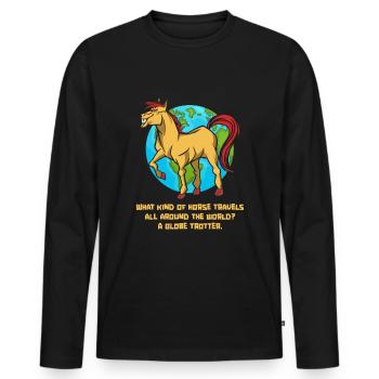 Équitation équestre amusante Endurance - T-shirt manches longues Premium bio Homme - noir - Devant - Nico (187cm)