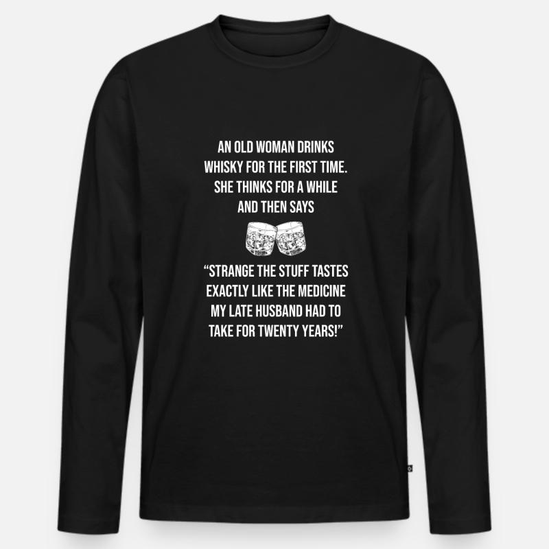 Whisky Whiskey - Männer Premium Bio Langarmshirt - Schwarz