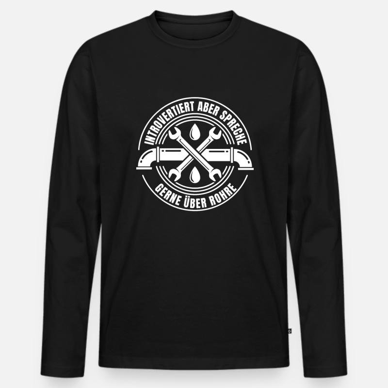 Rohrleitungsbauer - Männer Premium Bio Langarmshirt - Schwarz