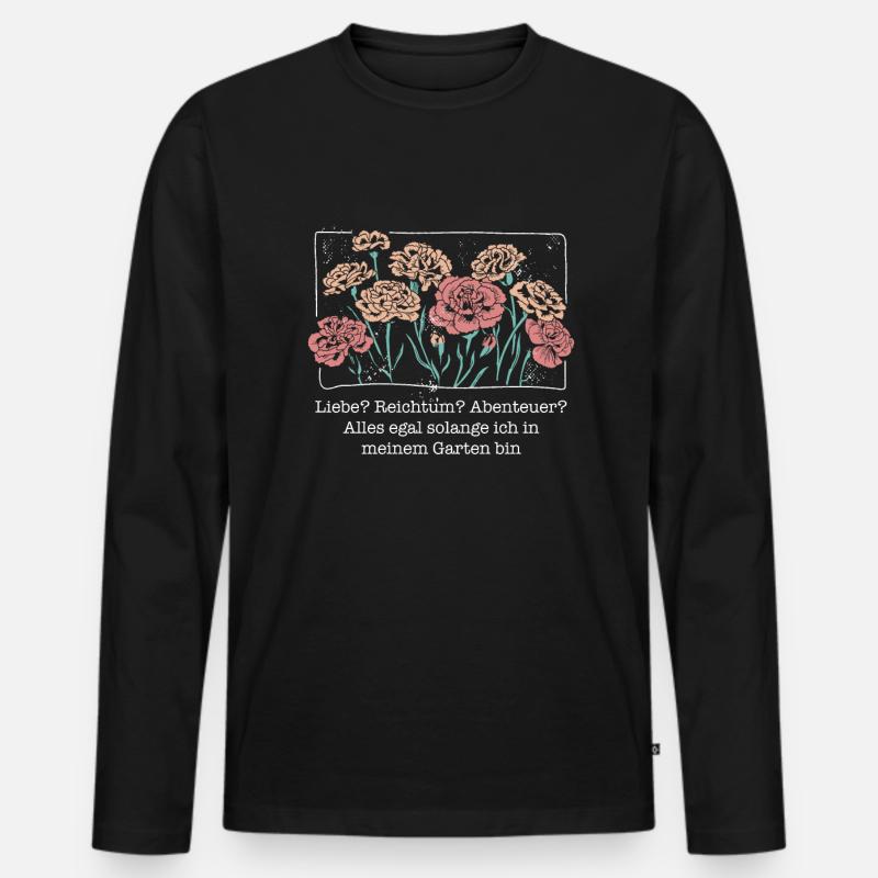 Hobbygärtner Garten Liebe - Männer Premium Bio Langarmshirt - Schwarz