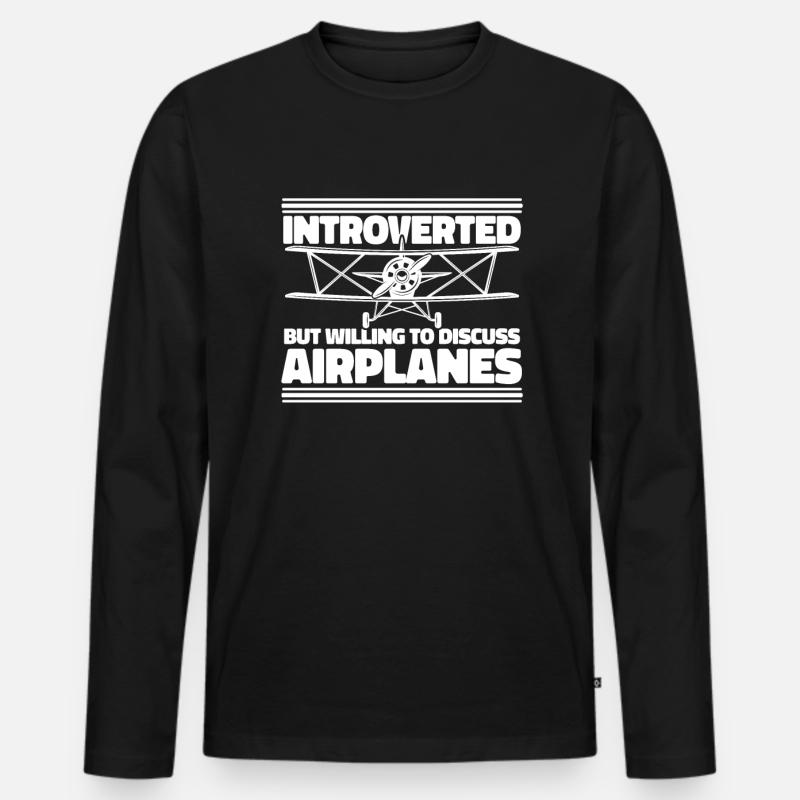 Flugzeug Mechaniker - Männer Premium Bio Langarmshirt - Schwarz