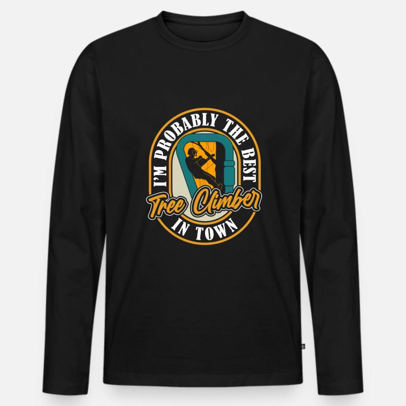 Baumpfleger Baumkletterer Arborist Cool - Männer Premium Bio Langarmshirt - Schwarz