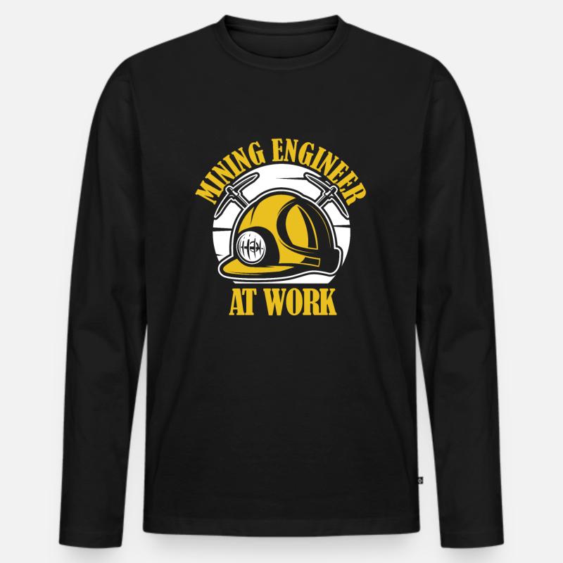 Engineer Cool Mining Engineer - Men's Premium Organic Long Sleeve Shirt - black