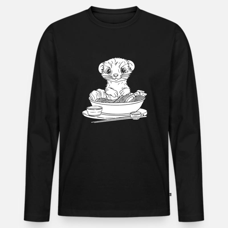 Frettchen Iltis - Männer Premium Bio Langarmshirt - Schwarz