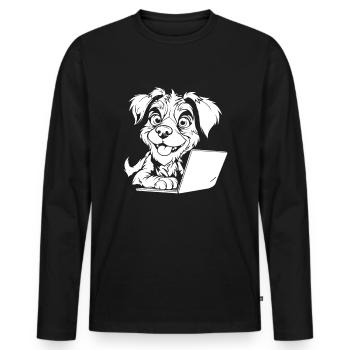 Web Developer Web Developer - Men's Premium Organic Long Sleeve Shirt - black - Front - Nico (187cm)