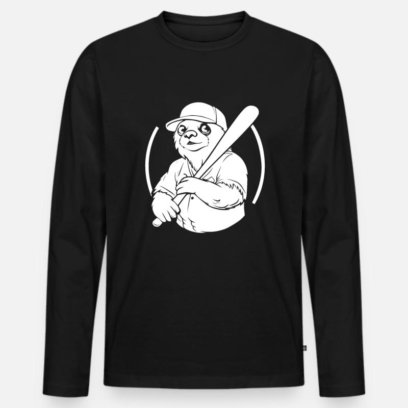 Faultier - Männer Premium Bio Langarmshirt - Schwarz