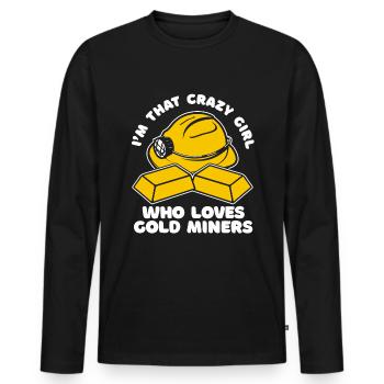 Gold Gold Mining Gold Mining Girl - Men's Premium Organic Long Sleeve Shirt - black - Front - Nico (187cm)