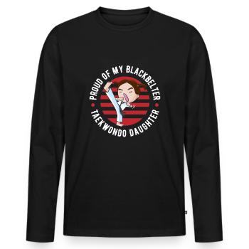 Taekwondo Père Taekwondo - T-shirt manches longues Premium bio Homme - noir - Devant - Nico (187cm)