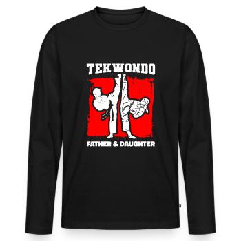 Taekwondo Père Taekwondo - T-shirt manches longues Premium bio Homme - noir - Devant - Nico (187cm)