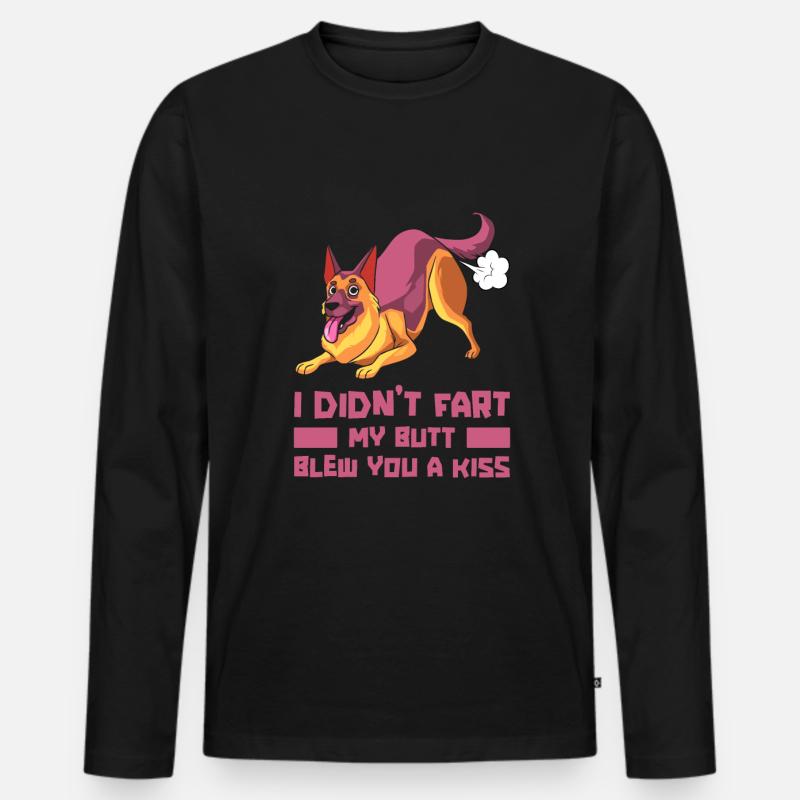 Schäferhund Witzig - Männer Premium Bio Langarmshirt - Schwarz