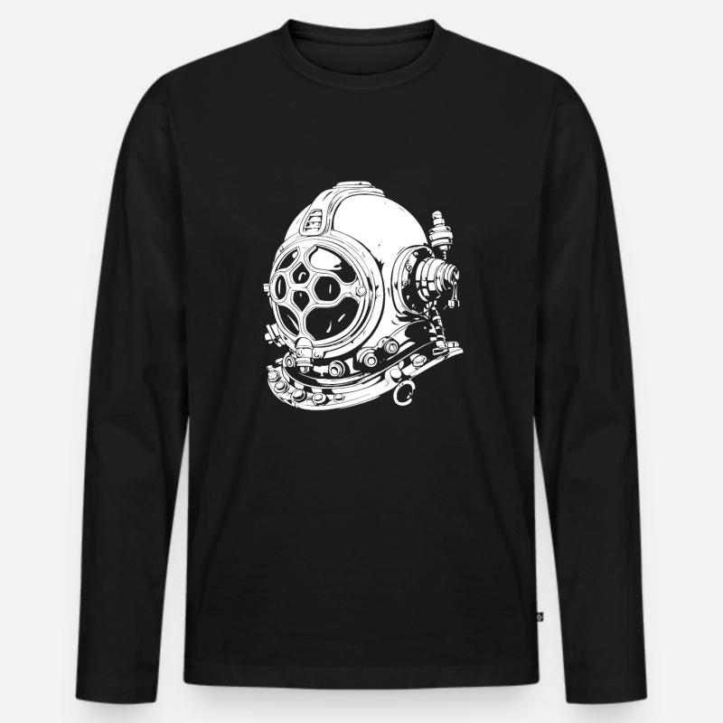 Tauchen Taucher - Männer Premium Bio Langarmshirt - Schwarz