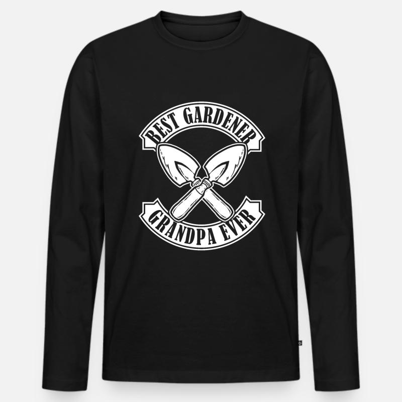 Hobbygärtner Garten Garten Opa - Männer Premium Bio Langarmshirt - Schwarz