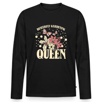 Hobbygärtner Garten Monarch - Männer Premium Bio Langarmshirt - Schwarz - Vorne - Nico (187cm)