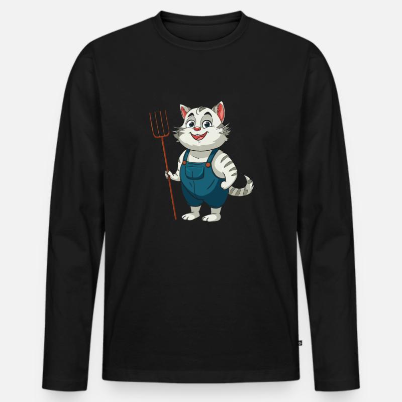 Hobbygärtner Garten Gartenkatze - Männer Premium Bio Langarmshirt - Schwarz