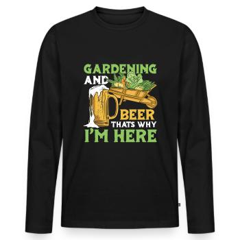 Hobby Gardener Garden Funny Garden Bière - T-shirt manches longues Premium bio Homme - noir - Devant - Nico (187cm)