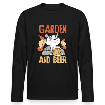 Hobby Gardener Garden Panda Garden Bière - T-shirt manches longues Premium bio Homme - noir - Devant - Nico (187cm)