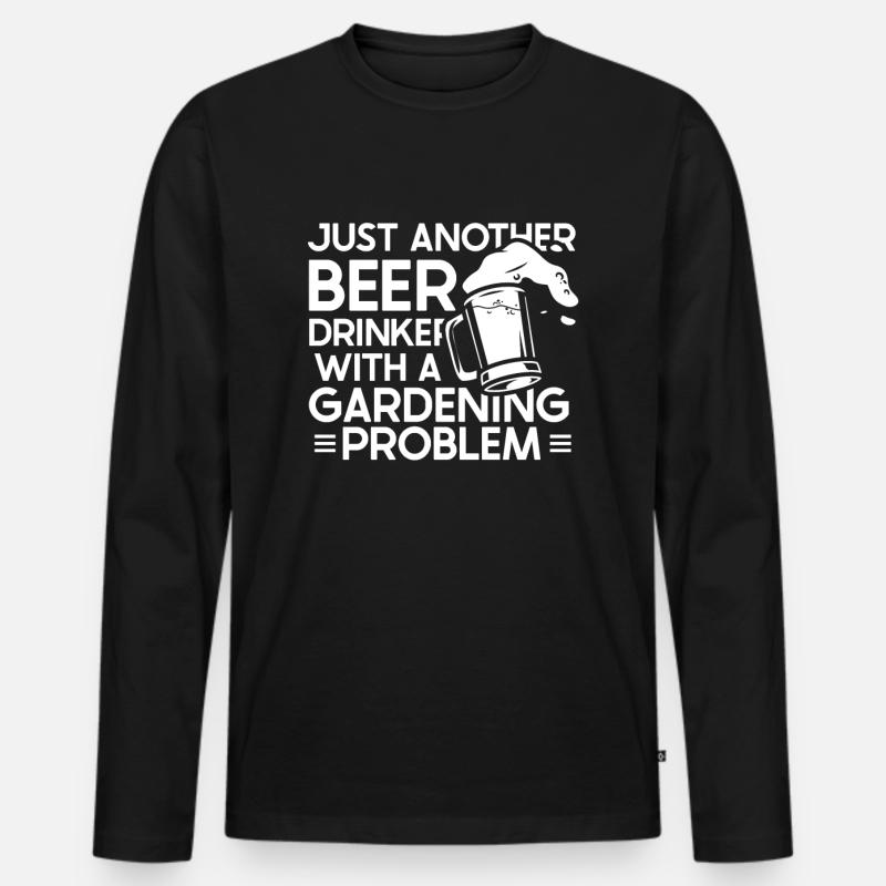 Hobbygärtner Garten Gartenbier - Männer Premium Bio Langarmshirt - Schwarz