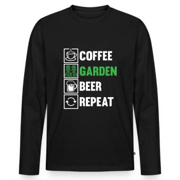 Hobby Gardener Garden Coffee Garden Bière - T-shirt manches longues Premium bio Homme - noir - Devant - Nico (187cm)