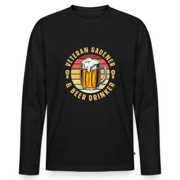 Hobby Gardener Garden Funny Garden Bière - T-shirt manches longues Premium bio Homme - noir - Devant - Nico (187cm)