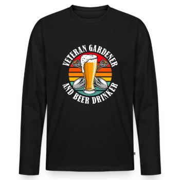 Hobby Gardener Garden Veteran Garden Bière - T-shirt manches longues Premium bio Homme - noir - Devant - Nico (187cm)