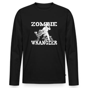 Zombie Halloween - T-shirt manches longues Premium bio Homme - noir - Devant - Nico (187cm)