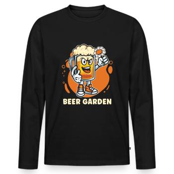 Hobby Gardener Garden Funny Garden Beer - Men's Premium Organic Long Sleeve Shirt - black - Front - Nico (187cm)