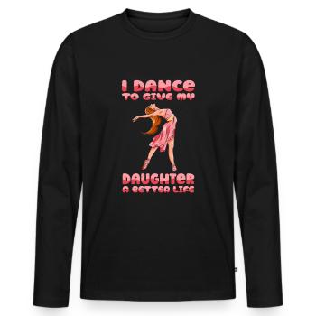 Maman Mère Mère Danse Mère - T-shirt manches longues Premium bio Homme - noir - Devant - Nico (187cm)