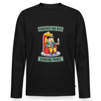 Hobby Gardener Garden Prinz Garden Bière - T-shirt manches longues Premium bio Homme - noir - Devant - Nico (187cm)