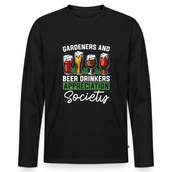 Hobbygärtner Garten Gesellschaft Garten Bier - Männer Premium Bio Langarmshirt - Schwarz - Vorne - Nico (187cm)
